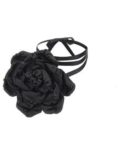 Dolce & Gabbana Flower Choker Necklace Jewelry - Black