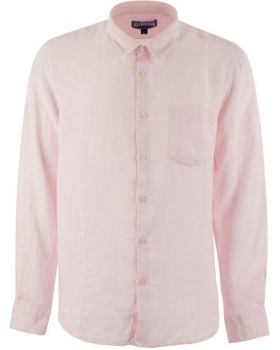 Vilebrequin Long-Sleeved Linen Shirt - Pink