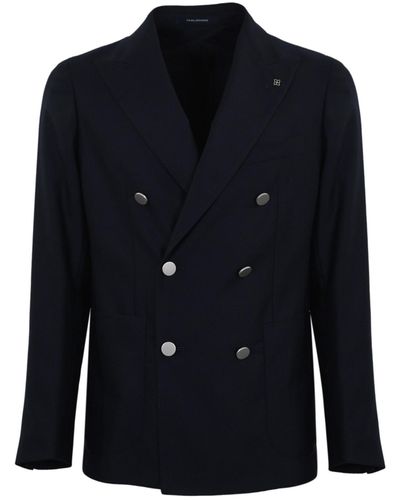 Tagliatore Double-Breasted Wool Jacket - Blue
