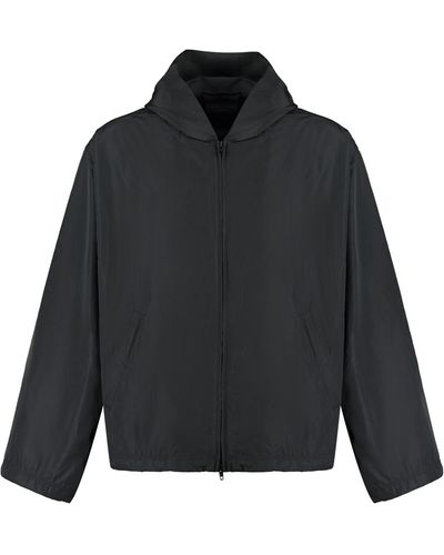 Balenciaga Technical Fabric Hooded Full-zip Jacket - Black