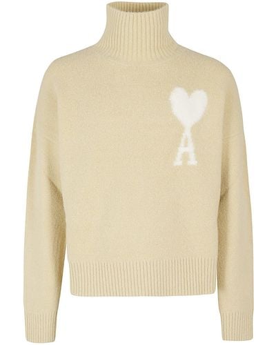 Ami Paris Adc Sweater - Natural