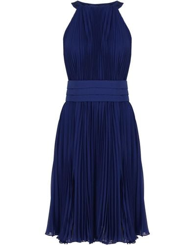 Max Mara Short Pleated Dress - Blue