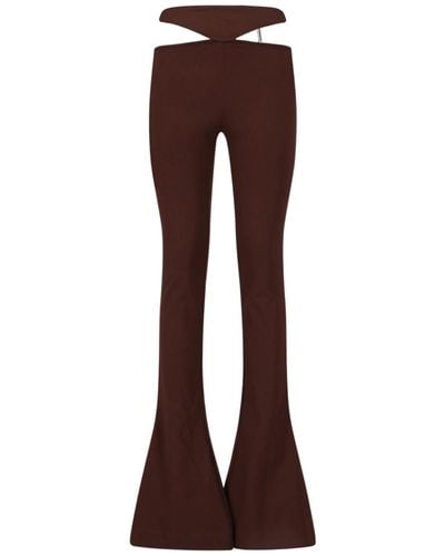 The Attico Cut-out Flared Trousers - Brown