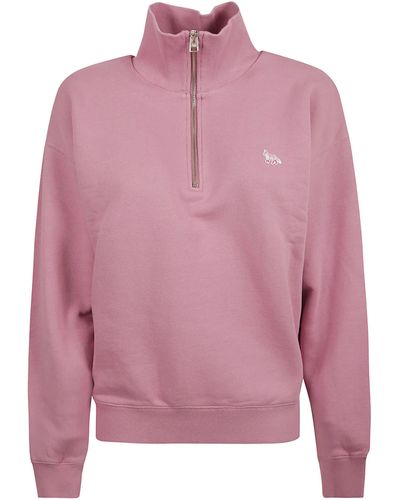 Maison Kitsuné Logo Zip Sweatshirt - Pink