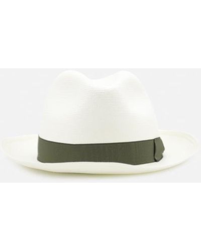 Borsalino Panama Hat In Woven Straw - White