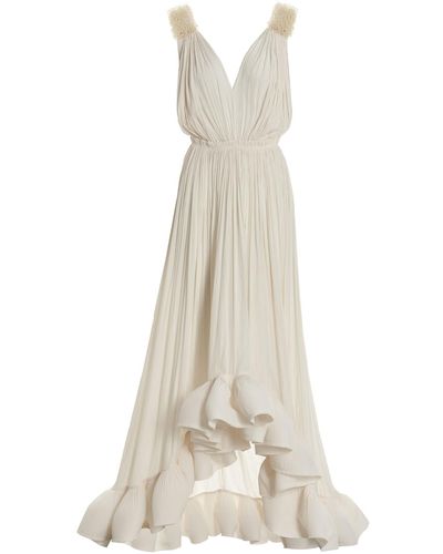 Lanvin Bead Long Dress - White