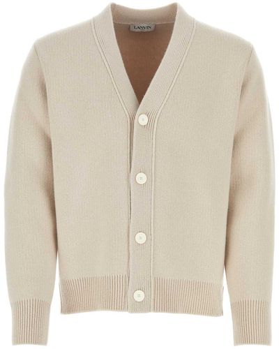 Lanvin Sand Wool Blend Cardigan - Natural