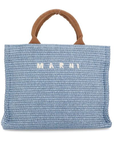 Marni Rafia Shopping Bag - Blue