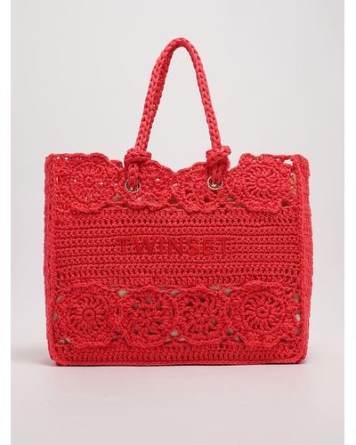 Twin Set Poliester Tote - Red