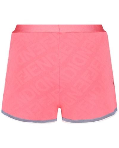 Fendi Mirror Logo Trousers - Pink