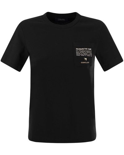 Max Mara Sax Jersey T Shirt With Pocket - Black