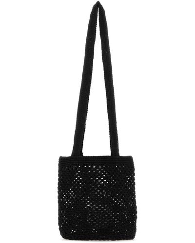 GIMAGUAS Crochet Fisherman Shoulder Bag - Black