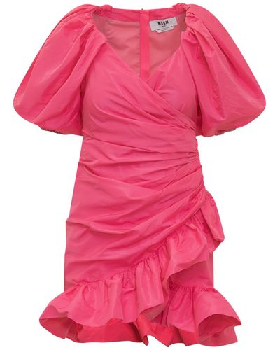MSGM Dress With Ruffles - Pink
