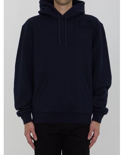 Burberry Hoodie With Equestrian Knight Design - Blue