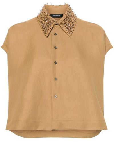 Fabiana Filippi Cognac Linen Shirt - Natural