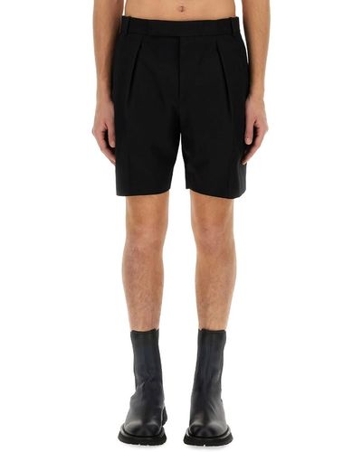 Alexander McQueen Cotton Bermuda Shorts - Black