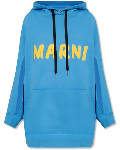 Marni Oversize Hooded Sweatshirt - Blue