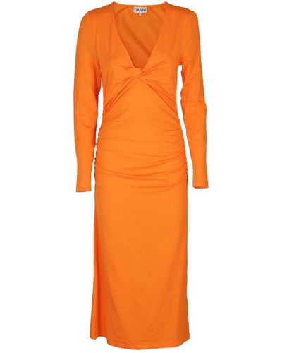 Ganni Midi Dress - Orange
