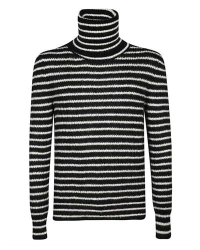 Saint Laurent Wool Striped Sweater - Multicolor