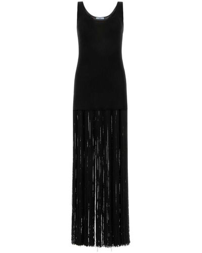 Prada Silk Long Dress - Black