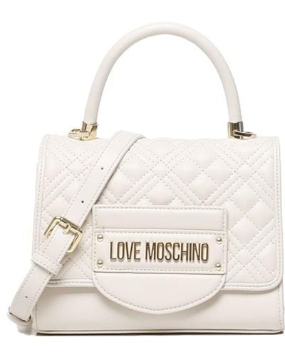 Love Moschino Quilted Bag With Logo - White