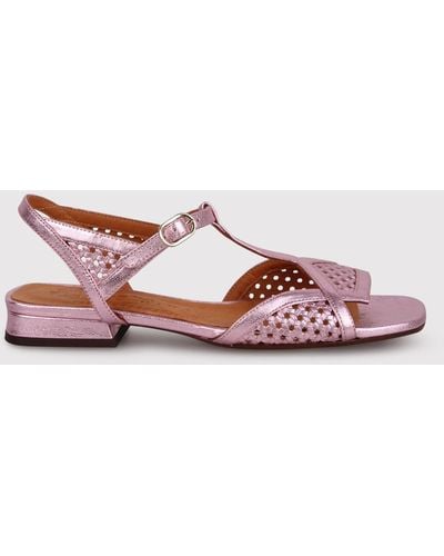 Chie Mihara Tencha Caged Leather Sandals - Pink