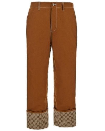 Gucci GG Cotton Pants - Brown