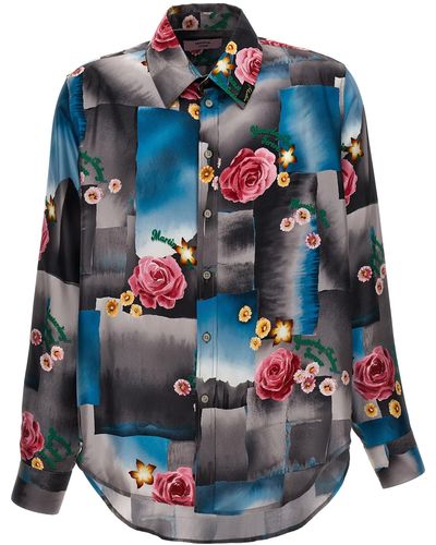 Martine Rose Today Floral Shirt, Blouse - Blue