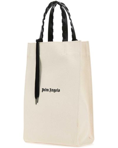 Palm Angels Ivory Canvas Shopping Bag - Natural