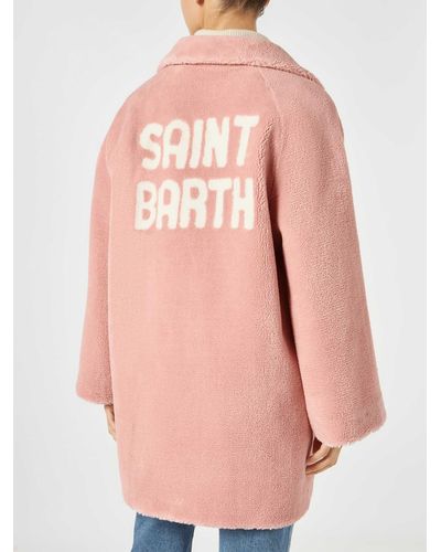 Mc2 Saint Barth Woman Coat Teddy Fabric - Pink