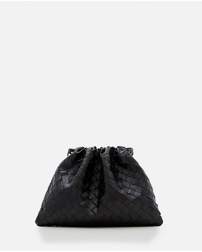 Bottega Veneta Medium Dust Bag W/ Drawstring Clutch - Black