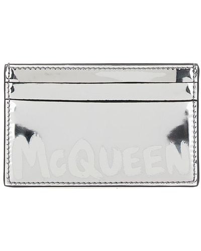 Alexander McQueen Graffiti Mcqueen Card-Holder With Print - Grey