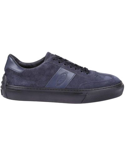 Tod's Logo Embossed Panelled Trainers - Blue