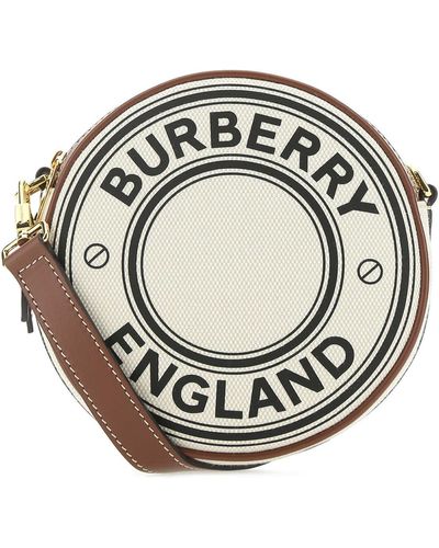 Burberry Two-Tone Canvas And Leather Louise Crossbody Bag - Metallic