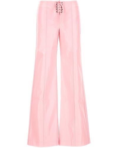 ROTATE BIRGER CHRISTENSEN Embossed Lace Up Pants - Pink
