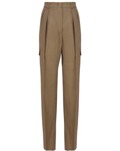 Sportmax Low Rise Cargo Trousers - Natural