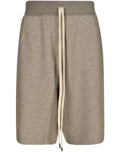 R13 Drawstring Waist Plain Shorts - Gray