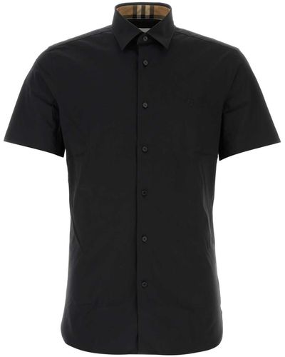 Burberry Black Stretch Poplin Shirt