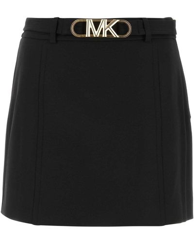 Michael Kors Stretch Polyester Min Skirt - Black
