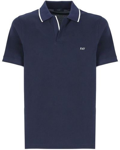Fay Cotton Polo Shirt - Blue
