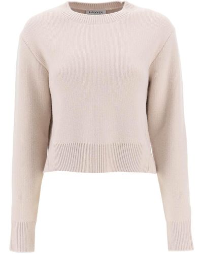 Lanvin Cropped Wool And Cashmere Jumper - Pink