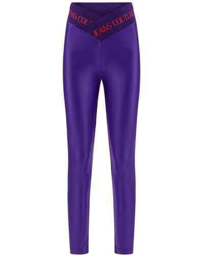 Purple Chain Couture Leggings by Versace Jeans Couture on Sale
