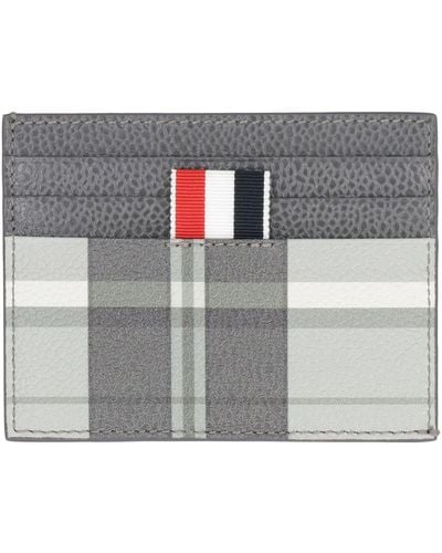 Thom Browne Printed Leather Card Holder - Gray