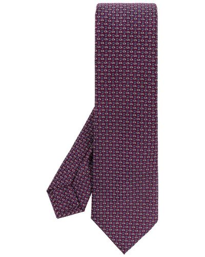 Etro Patterned Silk Tie, - Purple