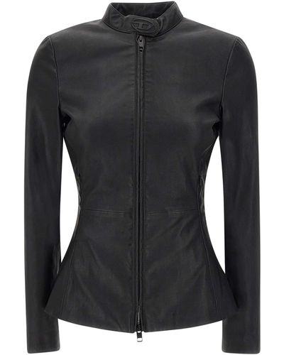 DIESEL L-Sory-N1 Leather Jacket - Black