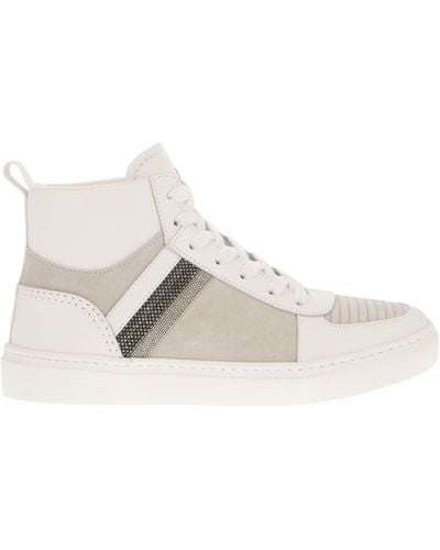 Fabiana Filippi High Leather Sneakers - White