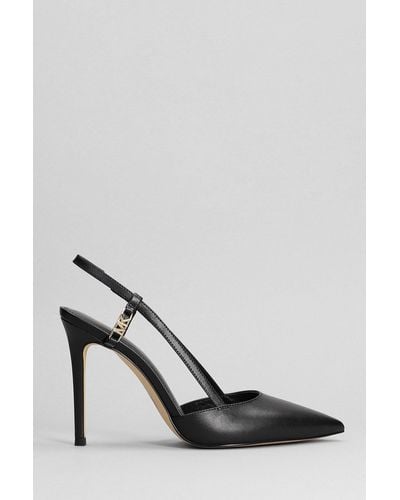 Michael Kors Veronica Sling Pump Court Shoes In Black Leather