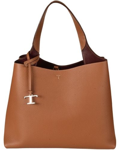 Tod's Timeless Logo Embossed Tote - Brown