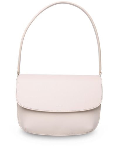 A.P.C. Sarah Cream Leather Bag - White