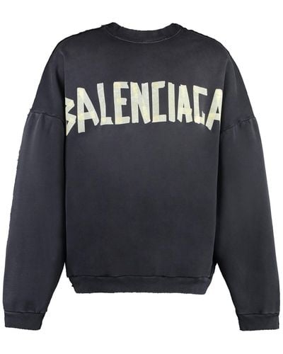 Balenciaga Cotton Crew-neck Sweatshirt - Black